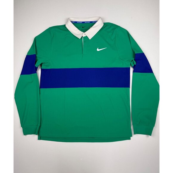 Size L - $120 Nike Court Advantage Slam Dri-Fit ADV Long Sleeve Polo Sinner - Picture 1 of 5